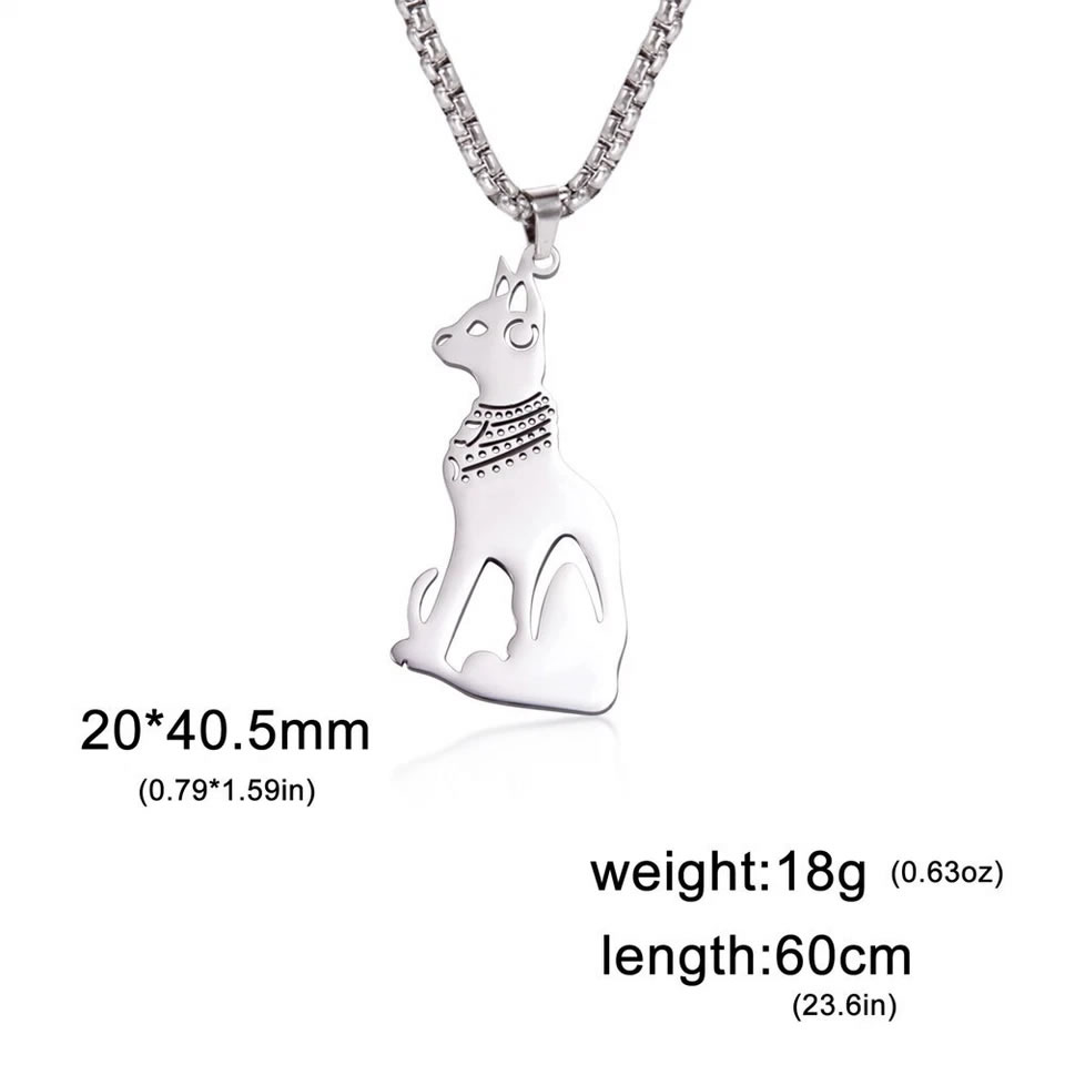 Goddess Bastet Pendant Necklace Stainless Steel Women - Image 4