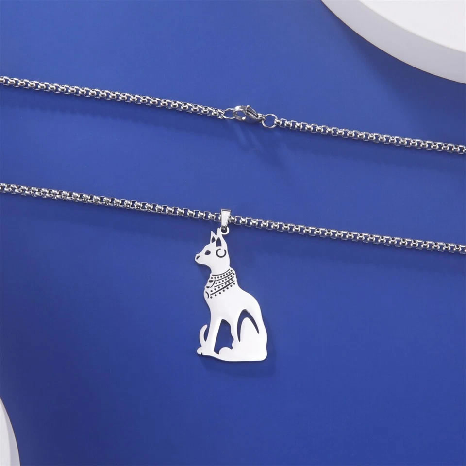 Goddess Bastet Pendant Necklace Stainless Steel Women - Image 3