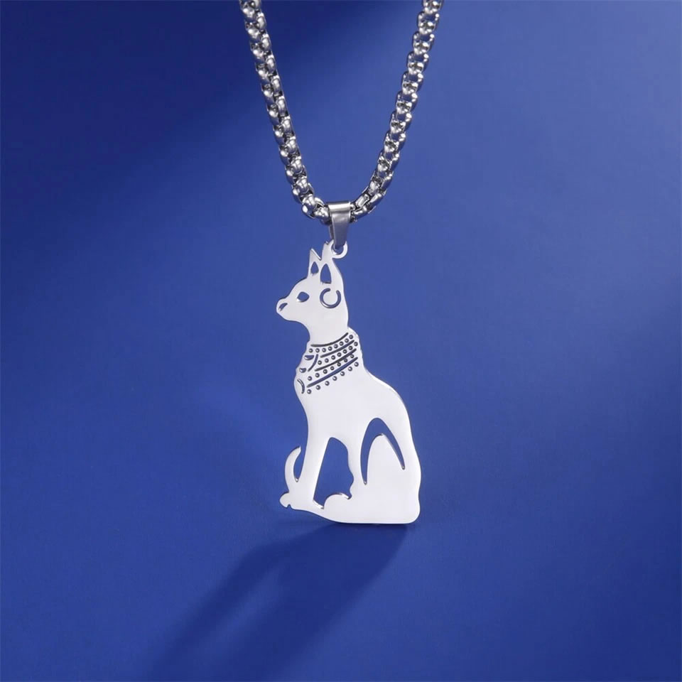 Goddess Bastet Pendant Necklace Stainless Steel Women - Image 2