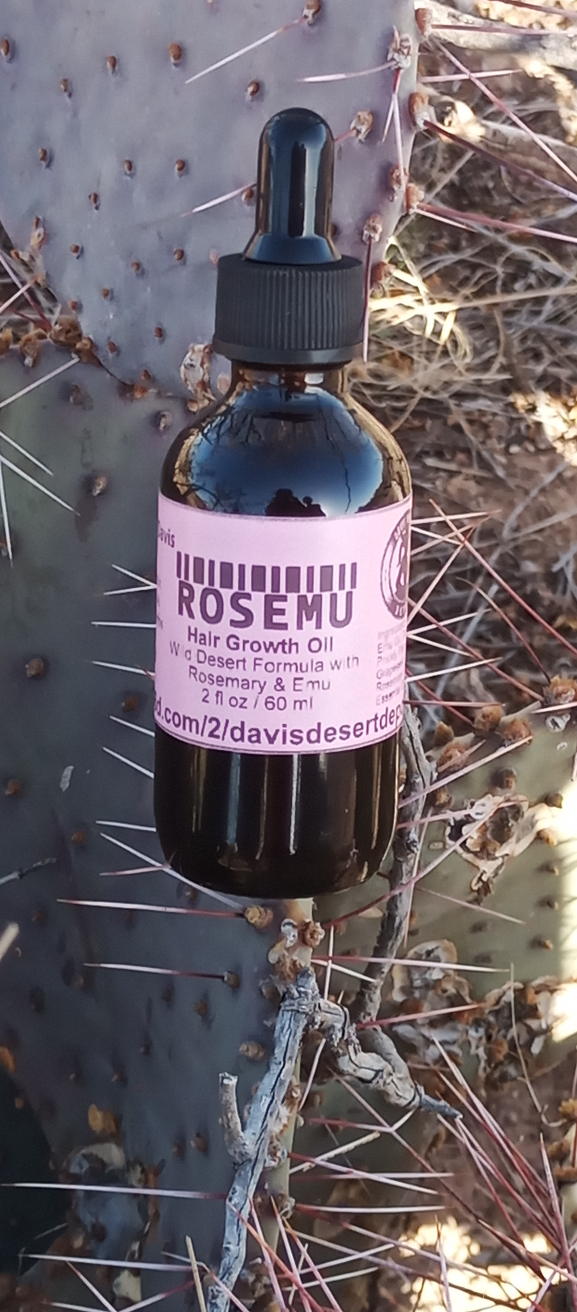 ROSEMU Hair Growth Oil Wild Desert Formula with Rosemary & Emu 2 fl oz / 60 ml