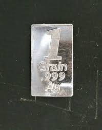 1 grain of .999 Fine Silver Grain Silver Bars Silver Bullion