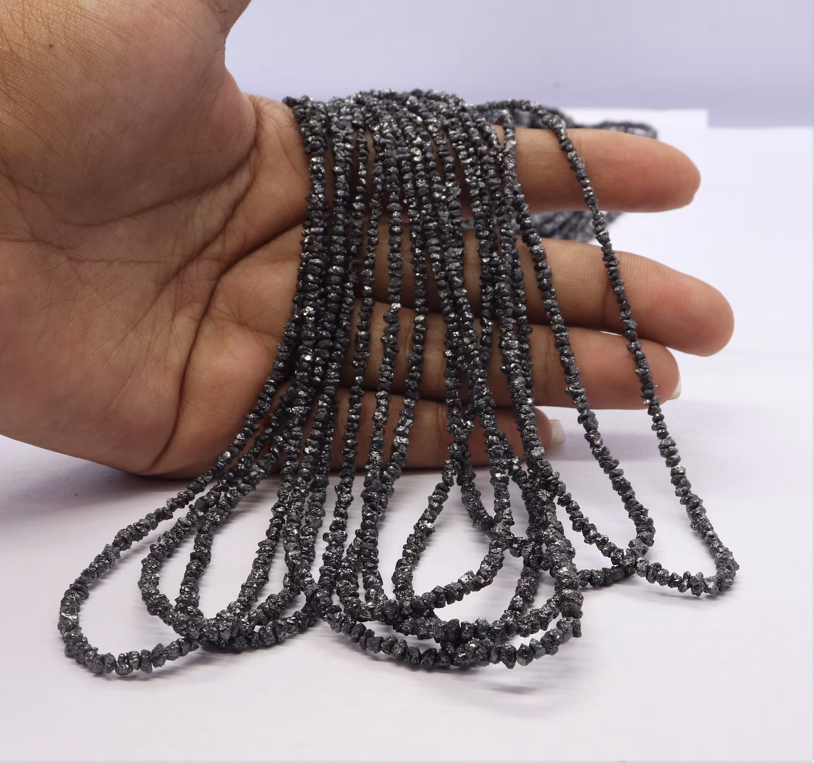 20 Black Diamond Beads 3mm AAA Natural Black Diamond Raw Uncut Bead
